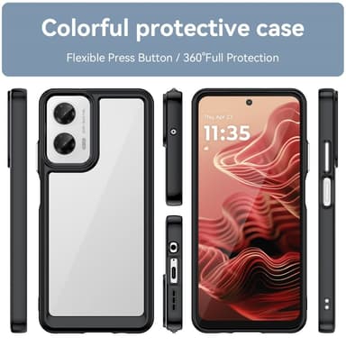 SKALO Motorola Moto G35 5G Farve Bumper Cover - Sort