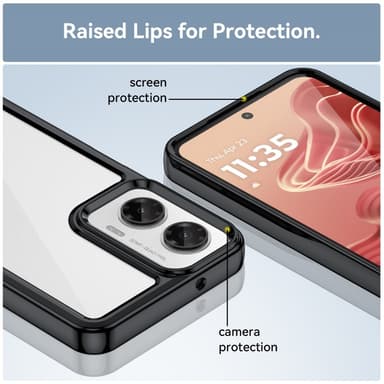 SKALO Motorola Moto G35 5G Farve Bumper Cover - Sort