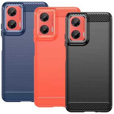 SKALO Motorola Moto G35 5G Armor Carbon Stødsikker TPU-cover - Blå