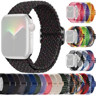 SKALO Flettet Rem Apple Watch Series 4-6 40mm - Sort-Prikker