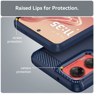 SKALO Motorola Moto G35 5G Armor Carbon Stødsikker TPU-cover - Blå