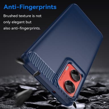 SKALO Motorola Moto G35 5G Armor Carbon Stødsikker TPU-cover - Blå