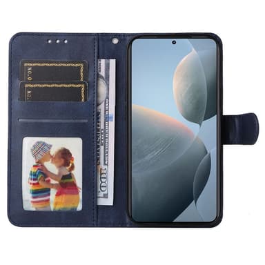 SKALO Xiaomi 14T PU-læder Pungetui - Blå