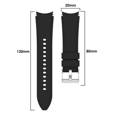 SKALO Samsung Watch 6 40mm/44mm Silikonearmbånd Formtilpasset - Sort