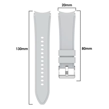 SKALO Samsung Watch 6 Classic 43mm/47mm Silikonearmbånd Formtilpasset - Grå
