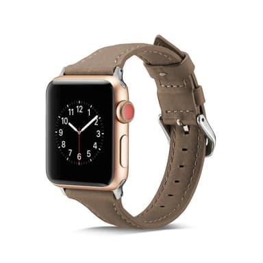 SKALO Smalt Læderarmbånd Apple Watch SE 40mm - Mørkegrå