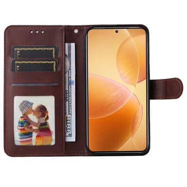 SKALO Xiaomi 14T Pro PU-læder Pungetui - Brun