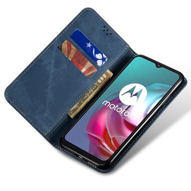 SKALO Motorola Edge 50 5G Jeans Flip Cover - Blå