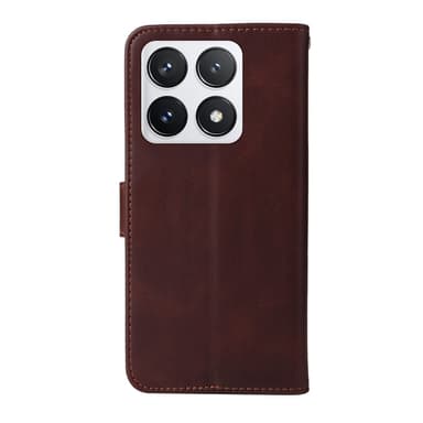 SKALO Xiaomi 14T Pro PU-læder Pungetui - Brun