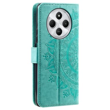 SKALO Xiaomi Redmi 14C Mandala Flip Cover - Turkis