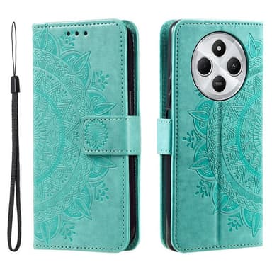 SKALO Xiaomi Redmi 14C Mandala Flip Cover - Turkis