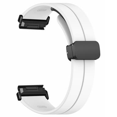 SKALO Silikonearmbånd metallspænde Garmin Fenix 8 47mm - Hvid