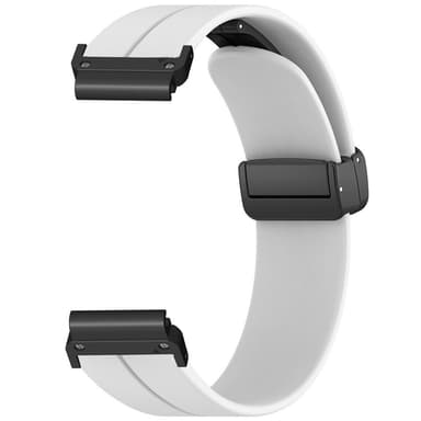 SKALO Silikonearmbånd metallspænde Garmin Fenix 8 47mm - Hvid