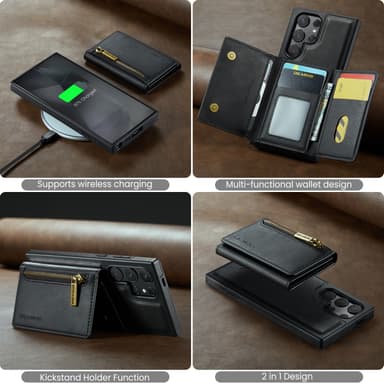 Samsung S24 FE etui med RFID beskyttelse / Magnetisk pung etui med kortholder