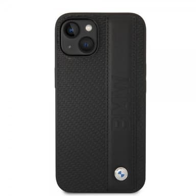 BMW iPhone 14 Cover Big Logo Stripe Sort