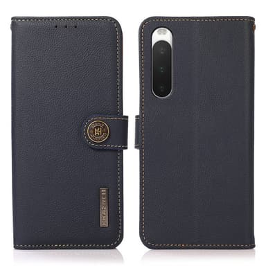 Wallet 3-kort læder RFID Sony Xperia 5 IV - Blå