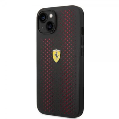 Ferrari iPhone 14 Cover Logo Perforeret Rød
