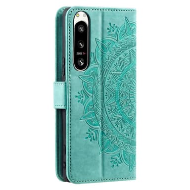 SKALO Sony Xperia 5 IV 5G Mandala Flip Cover - Turkis