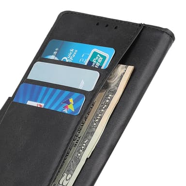 SKALO OnePlus 10T 5G Flip Cover m. pung i PU-læder - Sort