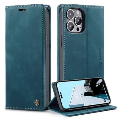 CASEME Retro tegnebog taske til iPhone 14 Pro - Blå