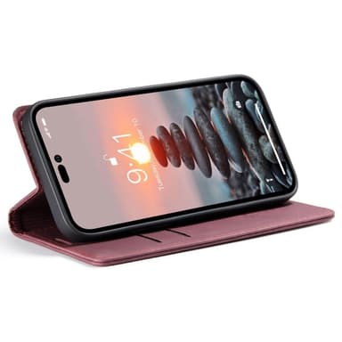 CASEME Retro tegnebog taske til iPhone 14 Pro - rød