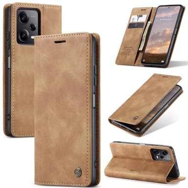 CaseMe Smart Magnet FlipCase Xiaomi Redmi Note 12 Pro 5G - Brun