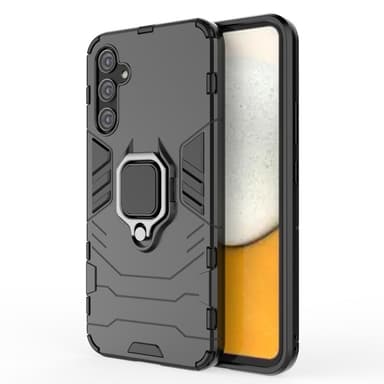 SKALO Samsung A34 5G Armor Hybrid metal ring cover - Sort