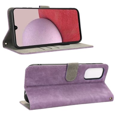 SKALO Samsung A14 4G/5G Flip Cover m. pung i PU-læder - Lilla