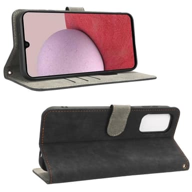 SKALO Samsung A14 4G/5G Flip Cover m. pung i PU-læder - Sort
