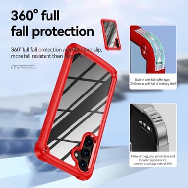 SKALO Samsung A54 5G Glossy Hybrid TPU Cover - Rød