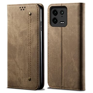 SKALO Xiaomi 13 Pro 5G Jeans Flip Cover - Khaki
