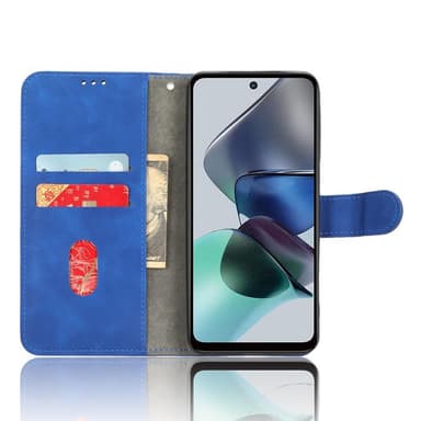SKALO Motorola Moto G53 5G Matt PU-læderpungetui - Blå