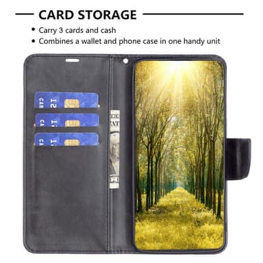 SKALO Motorola Edge 40 Pro 5G Flip Cover m. pung i PU-læder - Sort