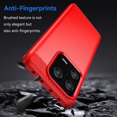 SKALO Xiaomi 13 Pro 5G Armor Carbon Stødsikker TPU-cover - Rød