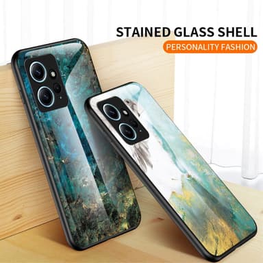 SKALO Xiaomi Redmi Note 12 4G Marmor hærdet glas TPU Cover - #1