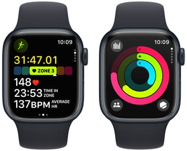 Apple Watch S9 41mm GPS (Midnight Alu/Midnight Sportsbånd) M/L
