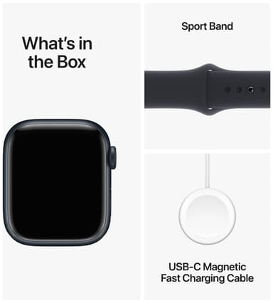 Apple Watch S9 41mm GPS (Midnight Alu/Midnight Sportsbånd) M/L