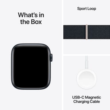 Apple Watch SE 2nd Gen 44mm GPS (Midnat Alu/Midnat sportsrem)