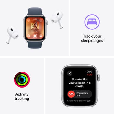 Apple Watch SE 2nd Gen 40mm GPS (Midnat Alu/Midnat sportsrem M/L)
