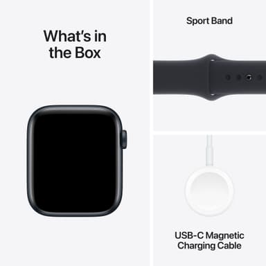 Apple Watch SE 2nd Gen 44mm GPS (Midnat Alu/Midnat sportsrem M/L)
