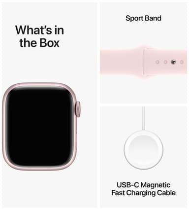 Apple Watch S9 41mm GPS (Pink Alu/Light Pink Sportsbånd) M/L