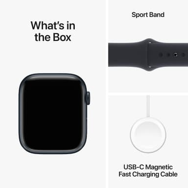 Apple Watch S9 45mm GPS+CEL (Midnight Alu/Midnight Sportsbånd) S/M