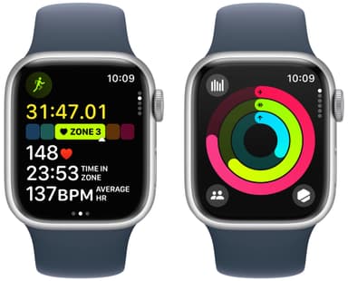 Apple Watch S9 41mm GPS+CEL (Silver Alu/Storm Blue Sportsbånd) M/L