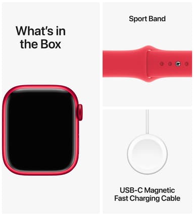 Apple Watch S9 45mm CEL (RED Alu/RED Sportsbånd) S/M