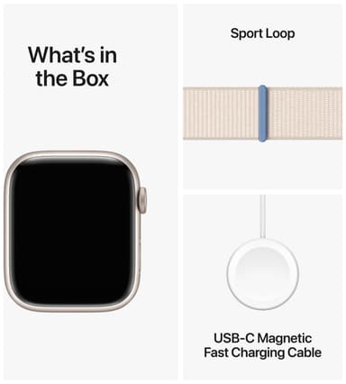 Apple Watch S9 45mm GPS (Starlight Alu/Starlight Sports-loop)