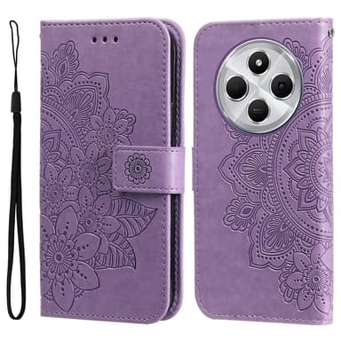 Til Xiaomi Redmi 14C Tegnebogsetui med Blomstermønster og Standerfunktion