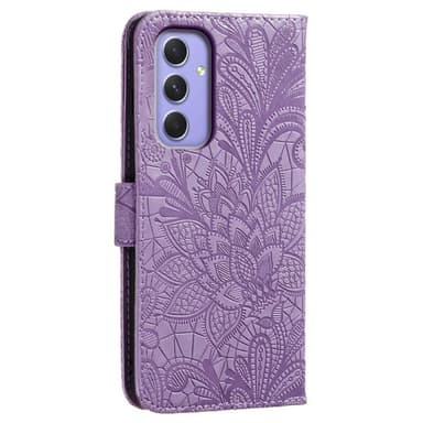 Til Samsung Galaxy A16 5G / A16 4G Flip Cover i PU Læder med Blomster Mønster
