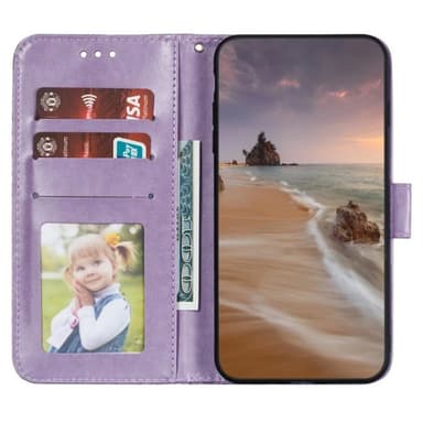 Til Samsung Galaxy A16 5G / A16 4G Flip Cover i PU Læder med Blomster Mønster