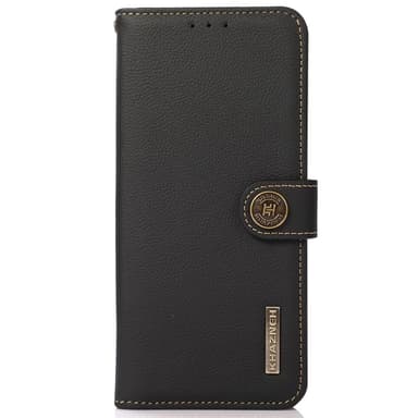 KHAZNEH Til Samsung Galaxy S24 FE Etui i Ægte Koskind med Pungfunktion - Sort