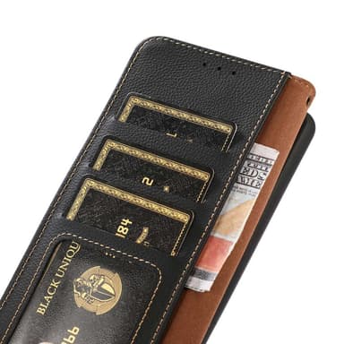 KHAZNEH Til Samsung Galaxy S24 FE Etui i Ægte Koskind med Pungfunktion - Sort